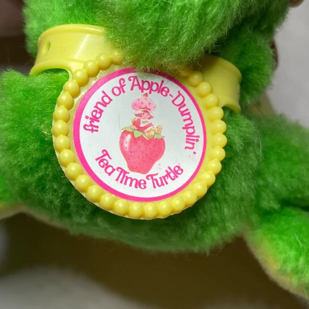KENNER Green/Yellow Tea Time Turtle‎ Plush Strawberry Shortcake 1981 ~7in